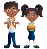 Kids in school uniforms