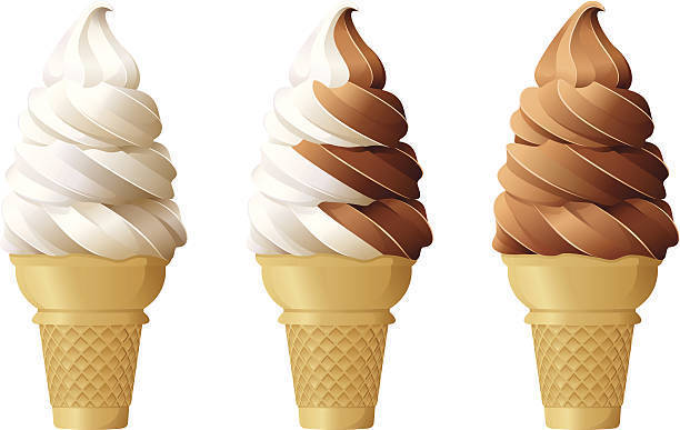 Three  ice cream cones